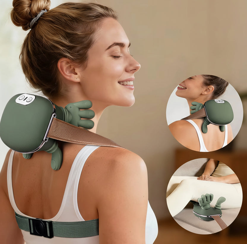 4D Bionic Finger Neck Shoulder Massager Wireless Neck Cervical Trapezius Kneading Massage Shawl Brushless Motor Neck Masajeador