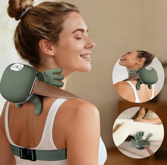4D Bionic Finger Neck Shoulder Massager Wireless Neck Cervical Trapezius Kneading Massage Shawl Brushless Motor Neck Masajeador