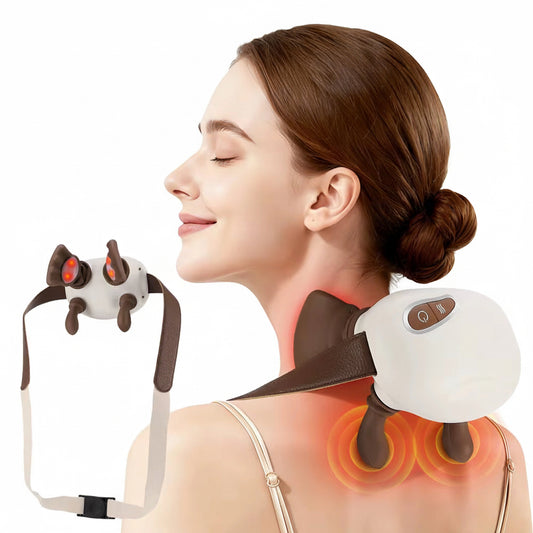 Electric Neck and Shoulder Massager Bionic Heated Cervical Neck Massager Simulated Hand Kneading Cervical Back Massage Pillow