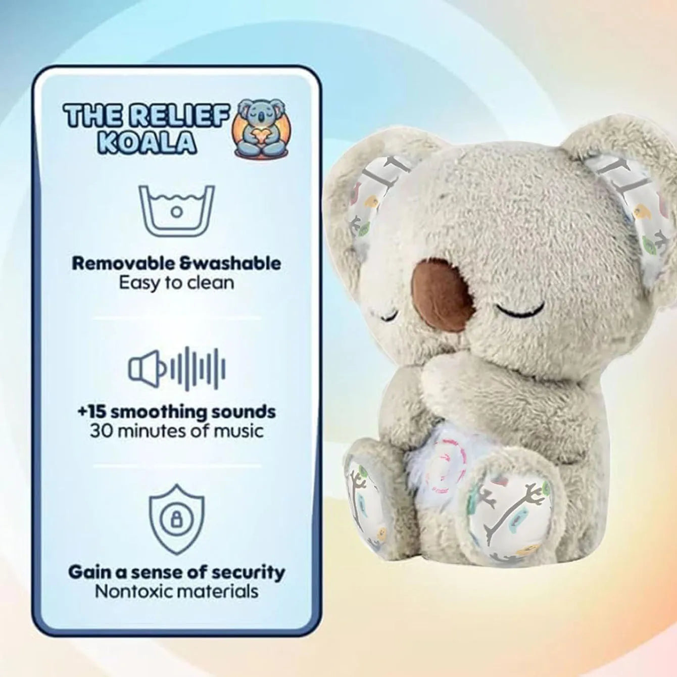 Cuddle Up with the Evoraco Breathing Koala Plush - The Ultimate Soothing Stuffed Animal with Heartbeat, Perfect Gift for Birthdays & Christmas!