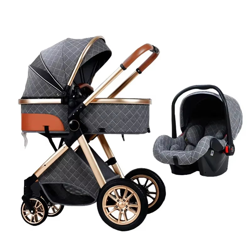 Discover the Ultimate 3-in-1 Baby Stroller: High Landscape Carriage with Shock Absorption for Newborns and Toddlers - Comfort and Style Combined!