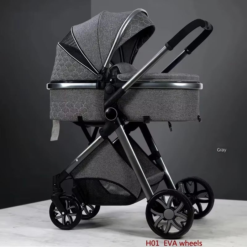 Discover the Ultimate 3-in-1 Baby Stroller: High Landscape Carriage with Shock Absorption for Newborns and Toddlers - Comfort and Style Combined!